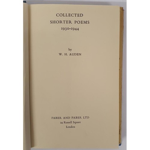 222 - Collected Shorter Poems 1930-1944 Auden, W.H. Published by London Faber & Faber 1950, First edit... 