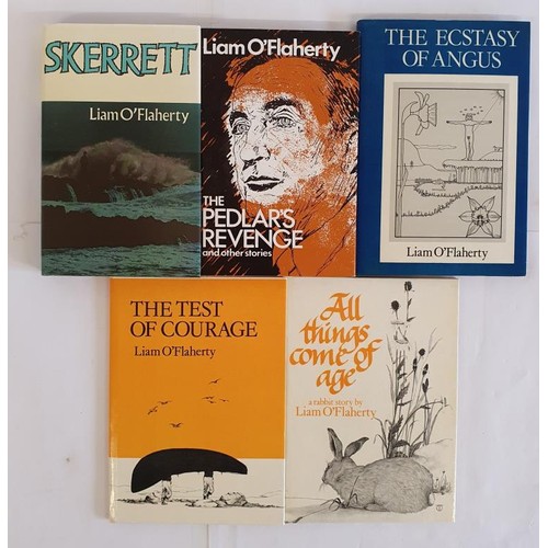 228 - [5 books signed by Liam O’Flaherty]. The Pedlar’s Revenge. 1976; Skerrett. 1977; the Ecs... 