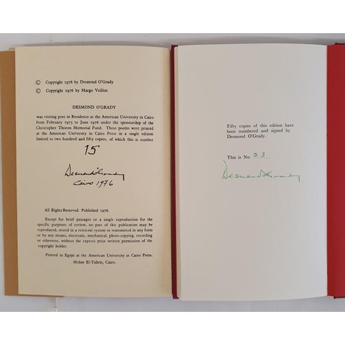 230 - Desmond O’Grady. Stations with Drawings by Margo Veillon. Cairo. 1976. Signed copy, number 15 ... 