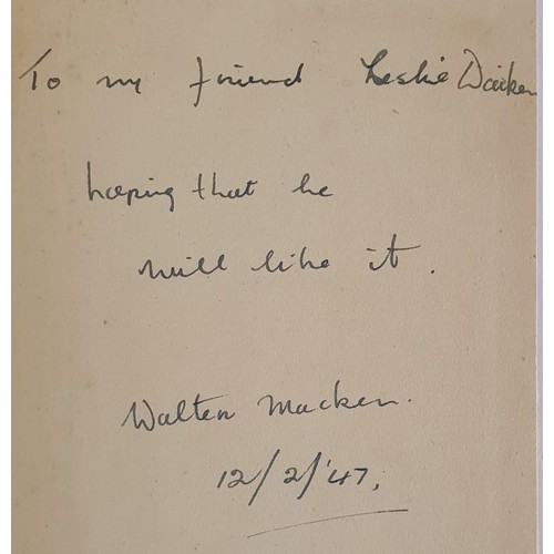 274 - Walter Macken. Mungo's Mansion - A Play of Galway Life in Three Acts. London. Macmillan. 1946. Very ... 