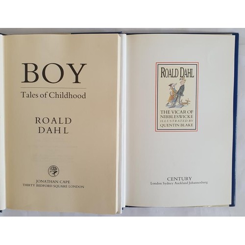 275 - Boy, Roald Dahl, 1st Edition, 1st Printing, 1984, Jonathan Cape, with dust jacket. The Vicar of Nibb... 