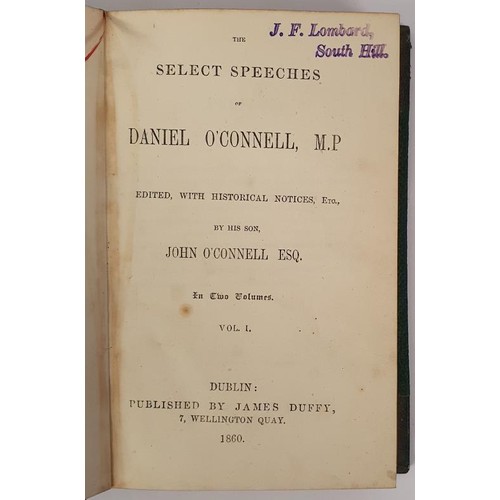 278 - The Select Speeches of Daniel O Connell,1860/ Right Hon Edmund Burke,1962/Wm. Conyngham,Lord Plunket... 