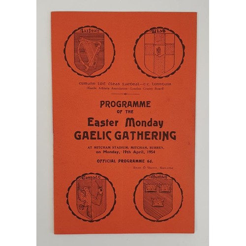 354 - Gaelic Athletic Association. London. Programme of the Easter Monday Gaelic Gathering at Mitcham Stad... 