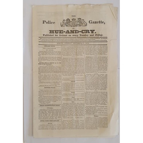 409 - [The Fenians and Manchester Martyrs]. The Police Gazette or Hue and Cry, for Ireland. September 1870... 