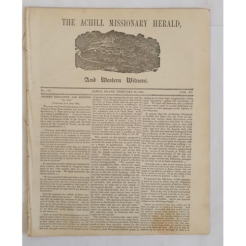 410 - The Achill Missionary Herald and Western Witness. February 1852. 16 pages. As issued. Printed and Pu... 