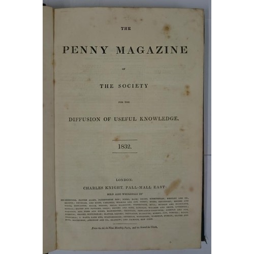 424 - Bindings] The Penny Magazine of the Society for the Diffusion of Knowledge. 1832 to 1837, 6 vols., q... 