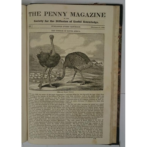 424 - Bindings] The Penny Magazine of the Society for the Diffusion of Knowledge. 1832 to 1837, 6 vols., q... 