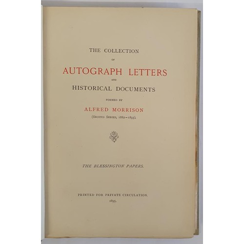 442 - The collection of autograph letters and historical documents. Second series, 1882-1893. The Blessing... 