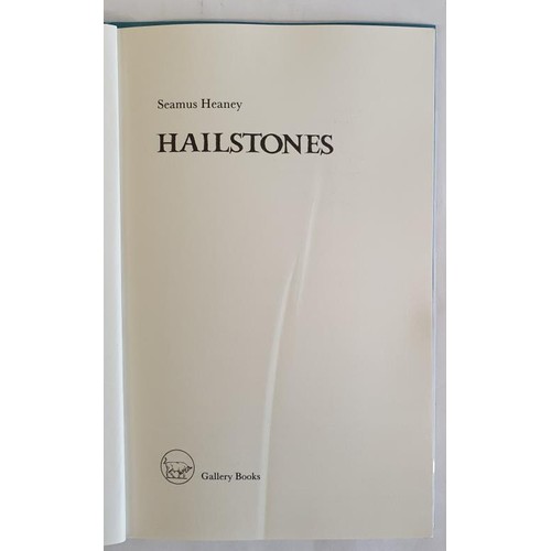 490 - Seamus Heaney, Hailstones, SIGNED 1984, Gallery Press, limited edition of 750 copies, in card wraps ... 