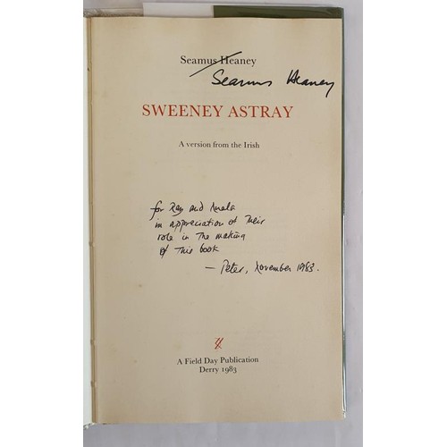 491 - Seamus Heaney Sweeney Astray 1983. 1st Ed. SIGNED. Field Day Publication, Derry