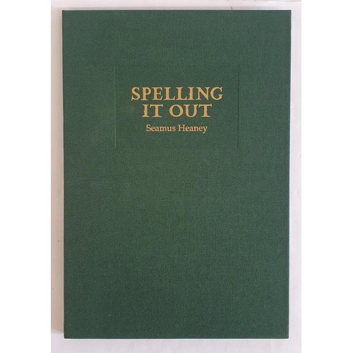 499 - Seamus Heaney Spelling It Out, signed first edition