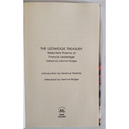 501 - Ledwidge Treasury, signed Dermot Bolger Editor, first edition, introduction by Seamus Heaney