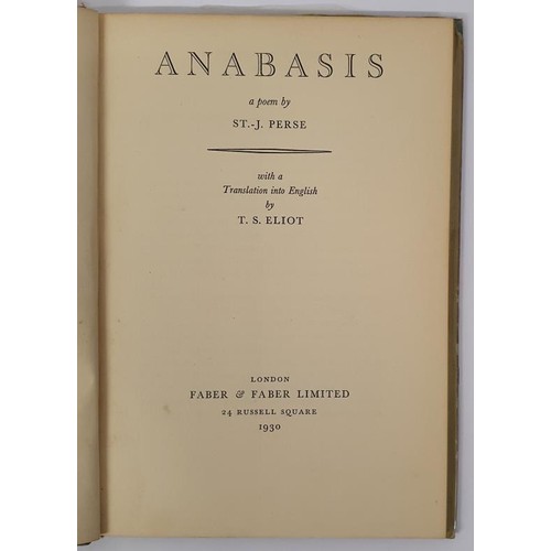 517 - Anabasis : a poem / by St.-J. Perse ; with a translation into English by T. S. Eliot. Published by L... 