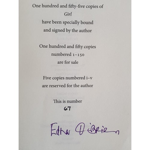 527 - Girl EDNA O'BRIEN SIGNED. One hundred and fifty-five copies of Girl have been specially bound and si... 