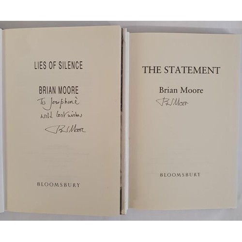 570 - Brian Moore; Lies of Silence, First edition, first print, signed and dedicated, HB, Bloomsbury 1990;... 