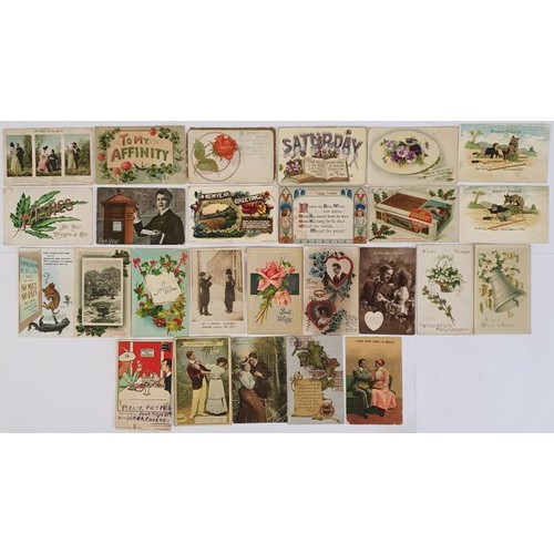 21 - A Collection of Vintage Christmas Postcards (12); Valentine's Cards (9); and 4 others (25)