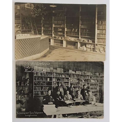 45 - First World War. 2 cards published in Munster 1916 and in Langensalza showing soldiers and a library... 