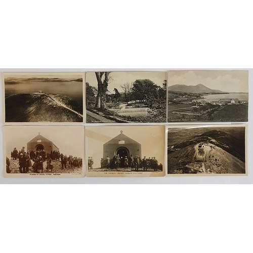 56 - County Mayo. Croaghpatrick, Westport. [view of houses on the shore etc]; The Church Croagh Patrick, ... 