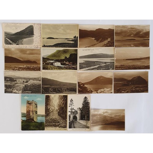57 - Postcards - County Mayo, a collection which includes Lough Feeagh, Newport, Pigeon Hole, Cong, Eriff... 