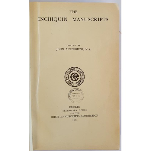 133 - The Inchiquin Manuscripts AINSWORTH,JOHN [ED.] Published by Irish manuscripts commission Dublin 1961... 