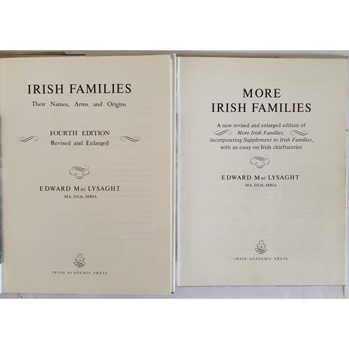 141 - MacLysaght, Edward. Irish Families, Their Names, Arms and Origins. Dublin: Hodges Figgis, 1957; More... 