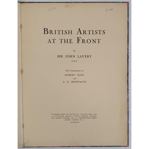 147 - Sir John Lavery. British Artists at the Front. 1918. Folio. 15 fine colour prints , after Lavery pai... 