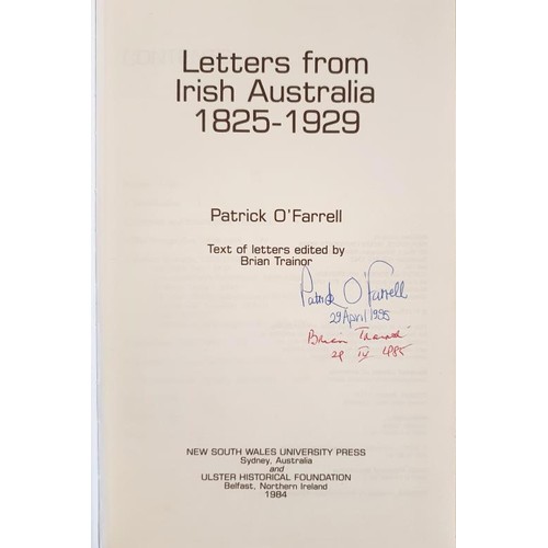 234 - Irish Interest: Letters from Irish Australia 1825-1929 by Patrick O'Farrell SIGNED, 1984; The Strang... 