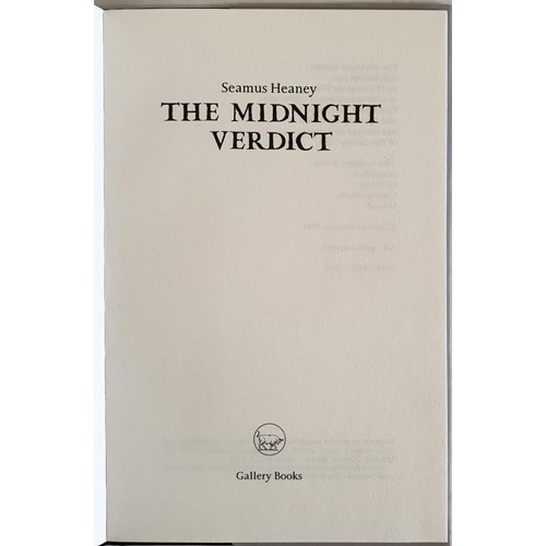 250 - Seamus Heaney, The Midnight Verdict (ltd. Ed. 1000 copies)Published by The Gallery press, 2013. HB ,... 