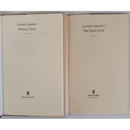 253 - Seamus Heaney Human Chain. 2010 and S. Heaney. The Spirit Level. 1996. Two first editions in pristin... 