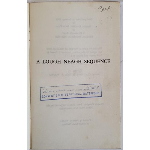 256 - Seamus Heaney: A Lough Neagh Sequence HEANEY Seamus Publication Date: 1969. First edition. 8vo., ori... 