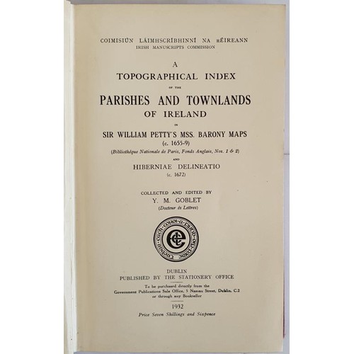 265 - A Topographical Index to the Parishes Townlands of Ireland. In Sir William Petty’s Mss. Barony... 