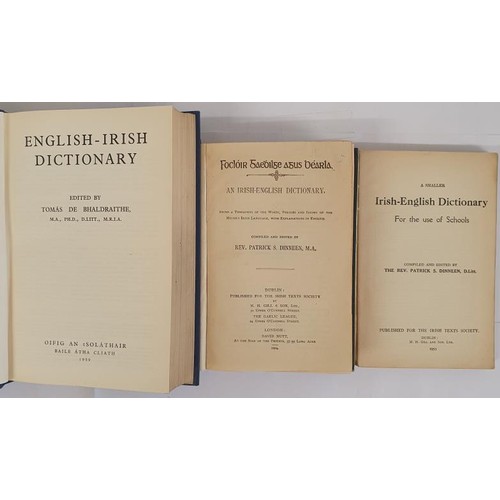 287 - Thomas de Bhaldraithe. English-Irish Dictionary. 1959 and Rev. P. Dineen. Irish-English Dictionary a... 