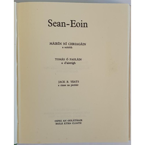 317 - [attractive illustrations in colour by Jack B. Yeats]. Sean-Eoin. Mairin Ni Chriagain a scriobh, Tom... 