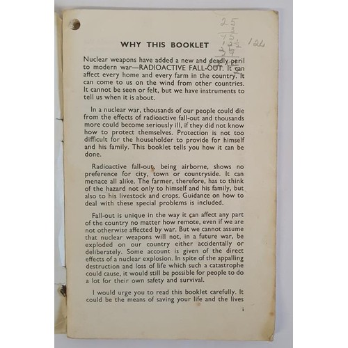 321 - Irish Interest: Survival in a Nuclear War-advice on protection in the home and on the farm. Booklet ... 