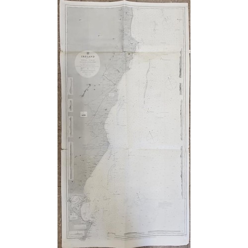 339 - Large folding map (51 X 27 inches) Wexford to Wicklow surveyed by Commander J.H. Kerr 1873. Unframed