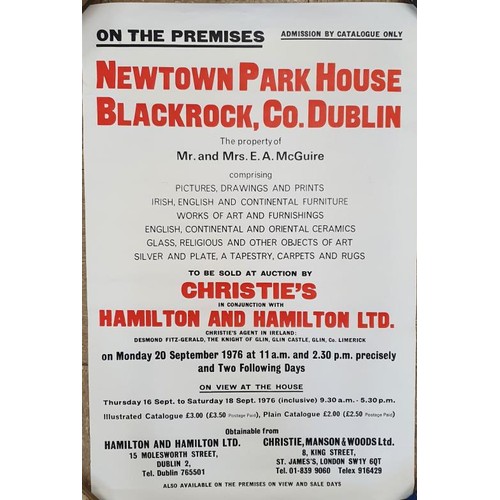 342 - Original poster, attractively printed in red & black advertising 3 day auction by Christies &... 