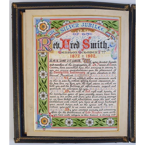 345 - Commemorative Illumination Presented to Rev. Fred Smith of Garston (Liverpool)1902 on the Occasion o... 