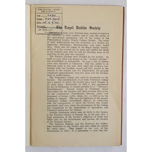 356 - The Royal Dublin Society 1731 to 1951. History of. Printed by Browne and Nolan, Dublin. Brown Wrappe... 