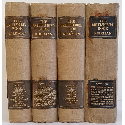 359 - The British Bird Book, 4 volumes, edited by F. B. Kirkman, 1913, numerous plates all present