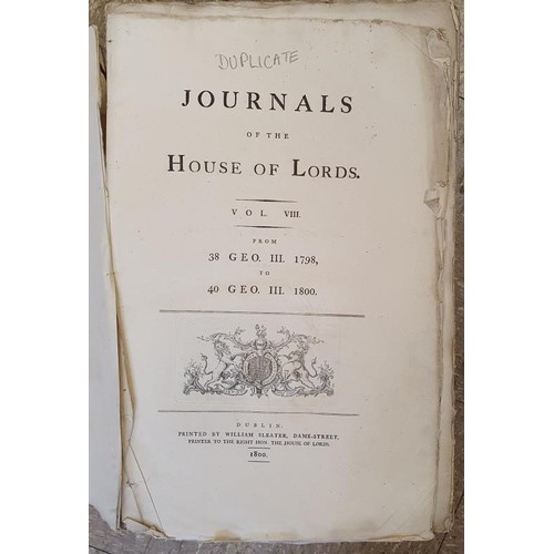 370 - Journals of the House of Lords Vol IV From GEO. II 1753 To GEO III 1776. Printed by William Sleater ... 