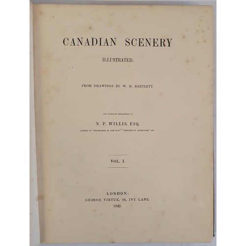 377 - W.H. Bartlett. Canadian Scenery. 1842. 2 volumes. Numerous steel engravings. Large quarto. Original ... 