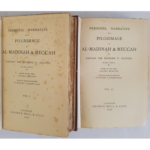 378 - Personal Narrative of a Pilgrimage to Al-Madinah & Meccah. 2 Volumes Burton, Captain Sir Richard... 