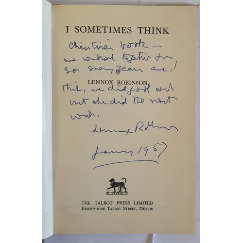 490 - Irish Interest: I Sometimes Think by Lennox Lewis SIGNED 1st Ed; Carrick-On-Suir and its people by P... 