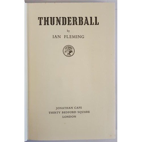 82 - Ian Fleming, Thunderball, Hardcover. Very Good. Dust Jacket Condition: Very Good. 1st Edition. Publi... 