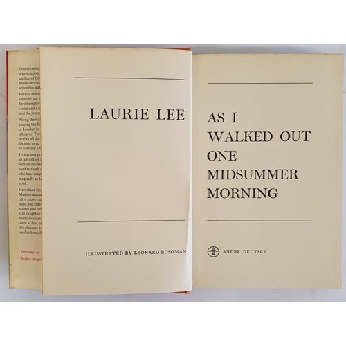 93 - As I Walked Out One Midsummer Morning Lee (Laurie) Published by Andre Deutsch, London, 1969. 1st Ed.... 