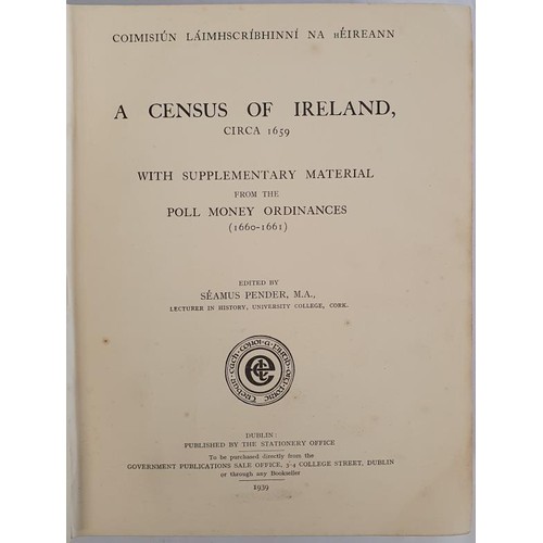 109 - A Census of Ireland circa 1659 with supplementary material from the Poll Money Ordinances edited by ... 