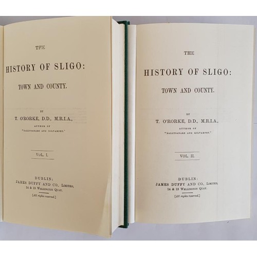 133 - T. O'Rorke. The History of Sligo, Town and County. 1986. 2 volumes. Second edition. Original gilt gr... 