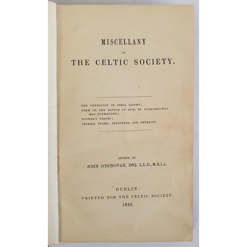 200 - Miscellany of the Celtic Society. Eagarthór John Ó Donovan. Texts in English and sean-... 