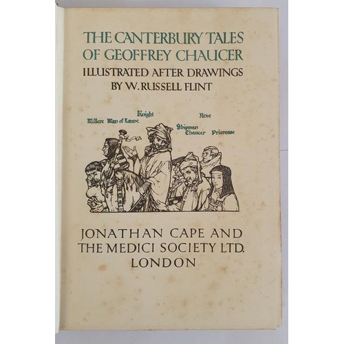 248 - The Canterbury Tales of Geoffrey Chaucer. 1928. Illustrated in colour by W. Russell Flint. Original ... 