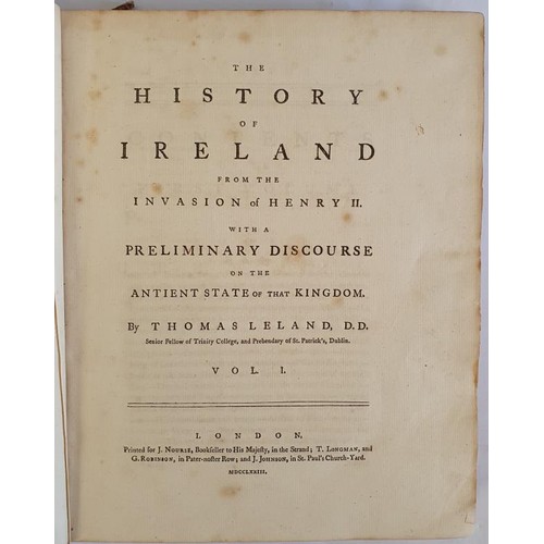 276 - The History of Ireland from the Invasion of Henry II. with a preliminary discourse on the antient st... 